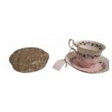 Royal Albert Cup & Saucer with Glass Flowerï¿½F