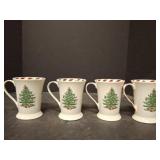 Spode Christmas Tree Mugs Set of 4
