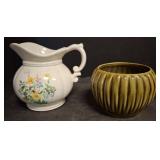 McCoy Pottery Planter and Floral Pitcher