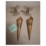 1930 Art Deco Candle Holders and Brass Wall P