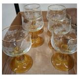 Gold Trim Stemmed Wine Glasses