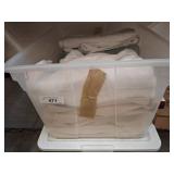 Plastic Bin with Assorted Bath Towels