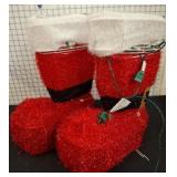 Lighted Tinsel Santa Boots Decor