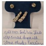 Gold Over Solitaire Studs and Drop Earrings