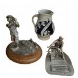 Lot: Pewter Figures and German Pitcher