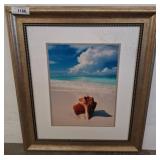 Framed Beach Photograph, 24x28 Inches
