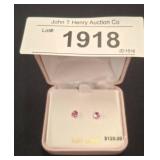 14KT Gold Pink Stone Stud Earrings