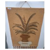 Woven Wall Hanging With Vase Motif, 30x41
