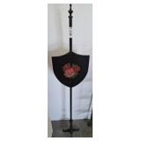 60in Painted Wooden Standing Shield Decor
