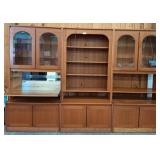 Three-Piece Wood Display Cabinet Set, 115x20x