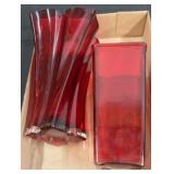 Red Glass Vases