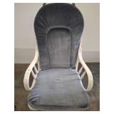 White Wooden Glider Rocker with Ottoman