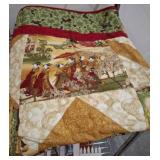 Asian Motif Patchwork Quilt Blanket