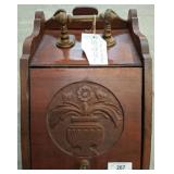 Victorian Walnut Coal Hod/Scuttle with Brass