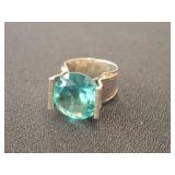 ISREAL .925 Paraiba Tourmaline Ring Size 7.5