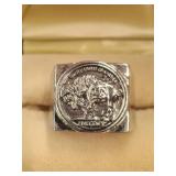 Sterling Silver Buffalo Nickel Ring