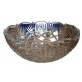Clear Cut Glass Serving Bowl
