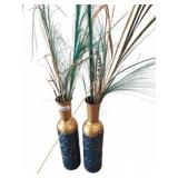 19in Blue and Gold Decorative Vases