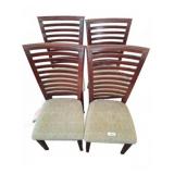 4 Upholstered Wood Dining Chairs