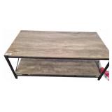Rectangular Wood and Metal Coffee Table