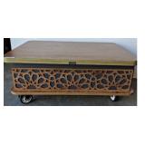 HOMEDOR Coffee Table with Geometric Panel, 28
