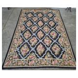 Vintage Hand Embroidered Needlepoint Rug, 73 x107