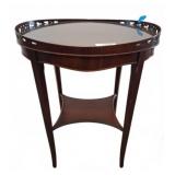 Wooden Oval Side Table, 23x17x28 Inches