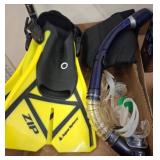 Aqua Sphere Zip Swim Fins and Snorkel Set