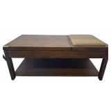 Wood Coffee Table with Lift Top and Cushion
