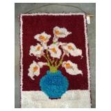 24x35 Handcrafted Floral Hooked Rug