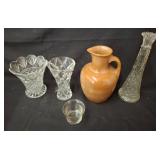 Glass Vases and Ceramic Jug