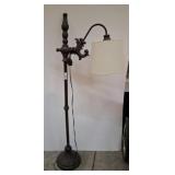 Iron Floor Lamp with Scroll Arm, 64in Tall