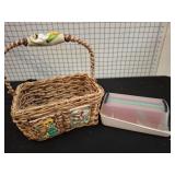 Woven Basket and Slicing Mandoline Set