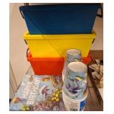 Shark Birthday Party Set and Storage Totes
