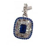 925 Silver Pendant with Blue Gemstones