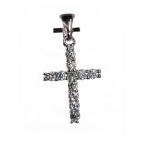 Sterling Silver Cross Pendant with Stones