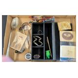 Box Lot: Jewelry, Photos, Spoons, Collectible