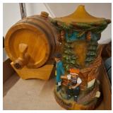 Handpainted Black Forest Candle and Wood Keg
