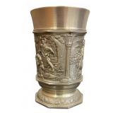 Four Decorative Metal and Glass Cups