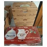 Sango Silent Night Sugar and Creamer Set