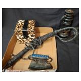 Lot: Iron, Lantern, Decorative Box, Bra
