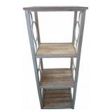 Four-Tier Metal and Wood Shelf Unit 16x12x48