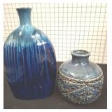 Blue Glazed Ceramic Vases