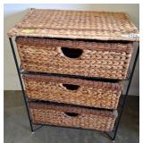 Wicker Basket Drawer Chest, 18x12x24 in