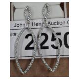 Silver-Tone Marquise Drop Earrings