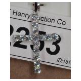 Sterling Silver Cross Pendant with Stones