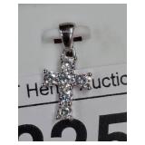 Sterling Silver Cross Pendant with Stones