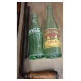 Coca-Cola and RC Cola Glass Bottles with Draw