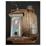 Two Outdoor Lanterns and Feeders