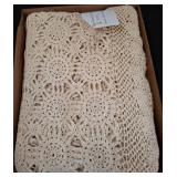 Hand Crocheted Cotton Tablecloth 50" x 80"